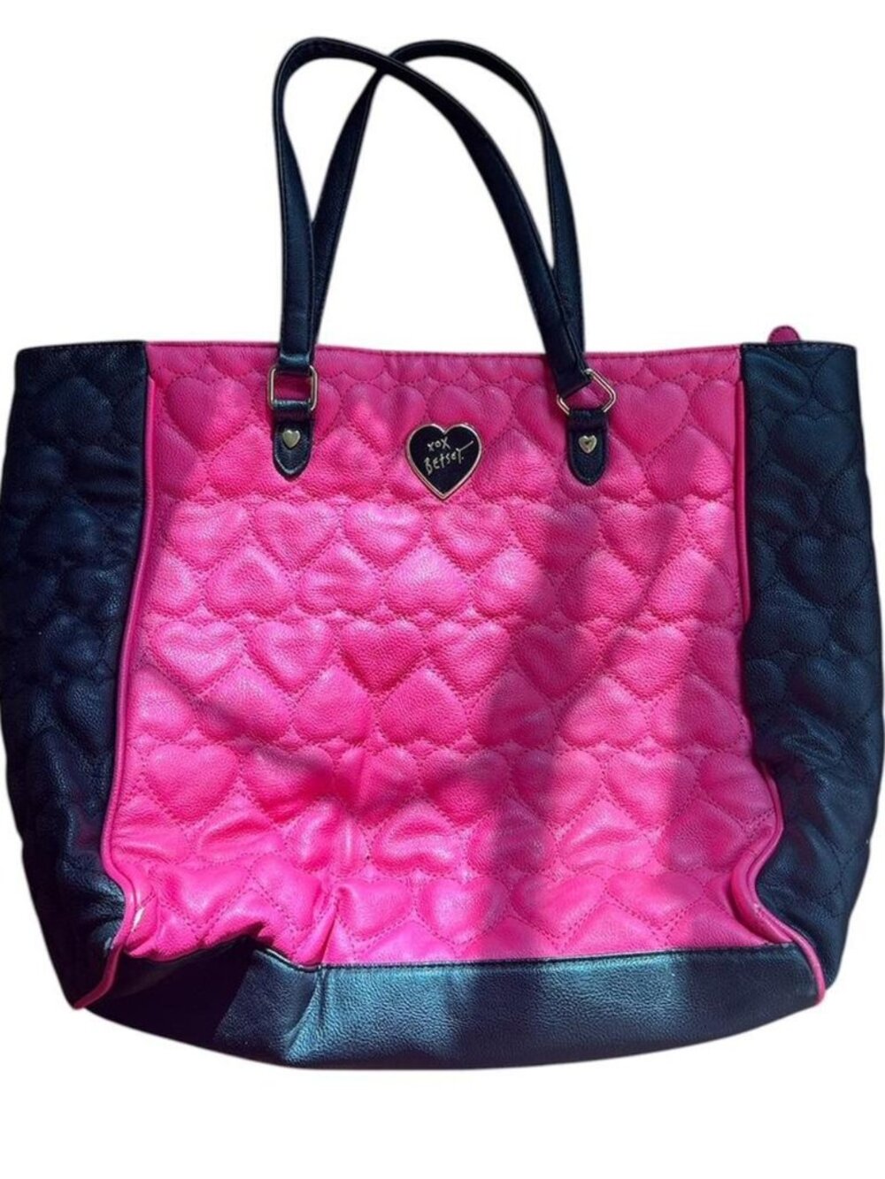 Large Betsey Johnson hot tote pink bag / purse